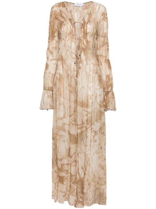 Tie-dye crepe maxi dress - Brown