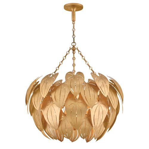 Distressed Brass LED Chandelier from the Camille Collection
