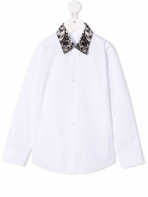 New Baroque contrast-collar shirt - White