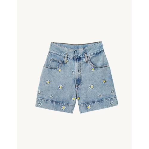 Younes Embroidered Denim Shorts