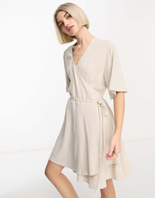 navy blue linen midi dress Beyond Yoga SoftWash Linen Halter Dress main image 1