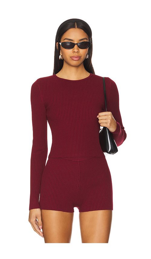 Lovers and Friends RUNDHALSSHIRT AINE KNIT in Burgundy. Größe XL. Also in L, M, S