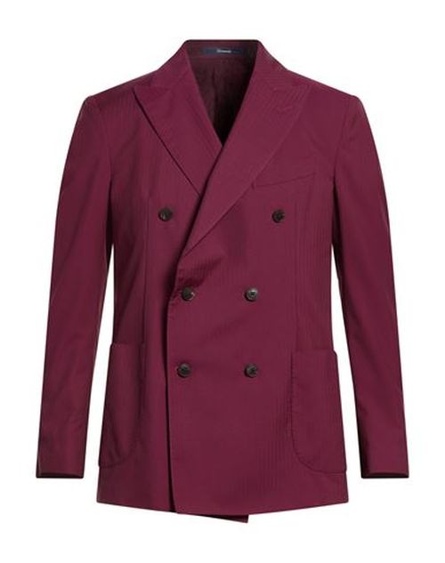 Man Blazer Burgundy Size 38 Virgin Wool, Cotton, Silk