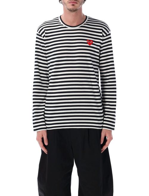 Striped Long Sleeve T-Shirt with Heart Logo