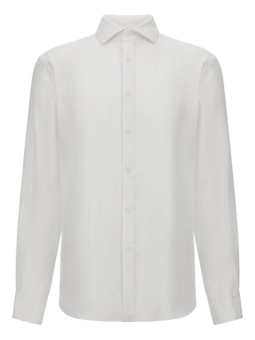 Boggi Milano Regular Fit Linen Shirt - White