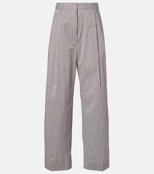 Striped cotton and silk pants