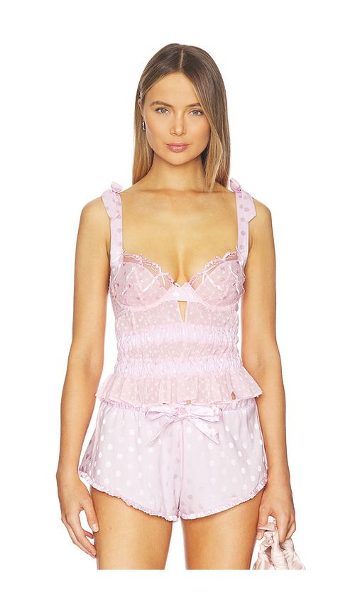 For Love & Lemons Slotted Hearts Bustier in Pink. - M also in L, S