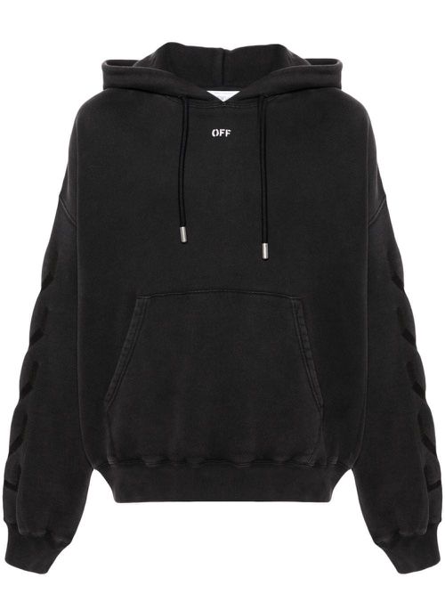 Off White Logo Cotton Hoodie