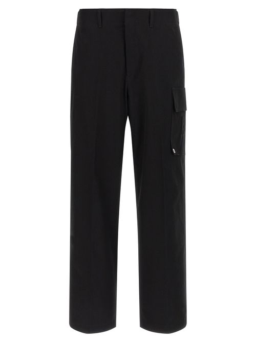 Cotton Gabardine Cargo Pants — Black