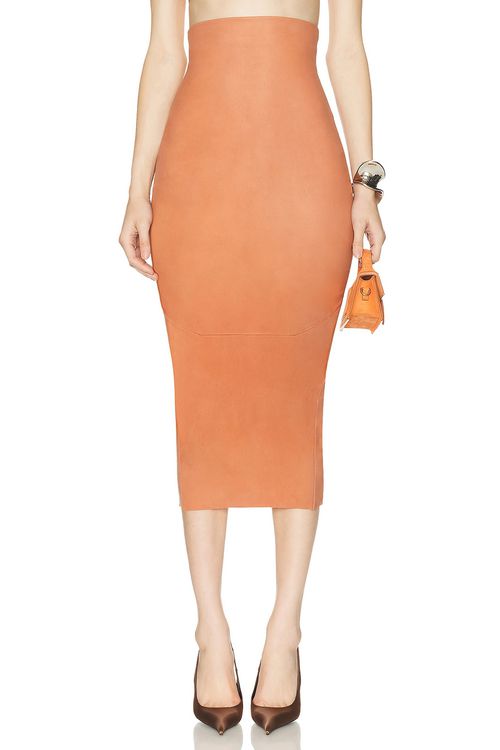 Rick Owens Calf Dirt Pillar Skirt in Cora