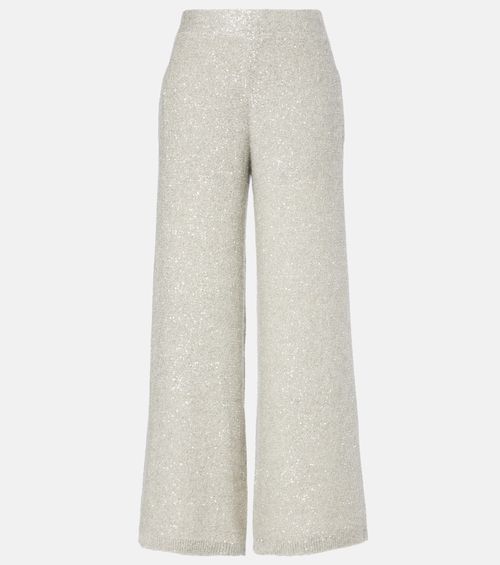 Sequined wide-leg pants