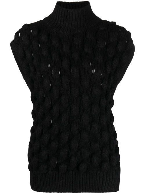 Sleeveless turtleneck jumper - Black