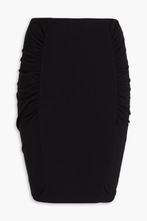 James Perse - Gathered cotton-blend jersey mini skirt - Black - 2