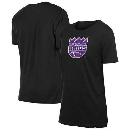 Women's New Era Black Sacramento Kings Glam Game Flower T-Shirt, : arge, Kng Black