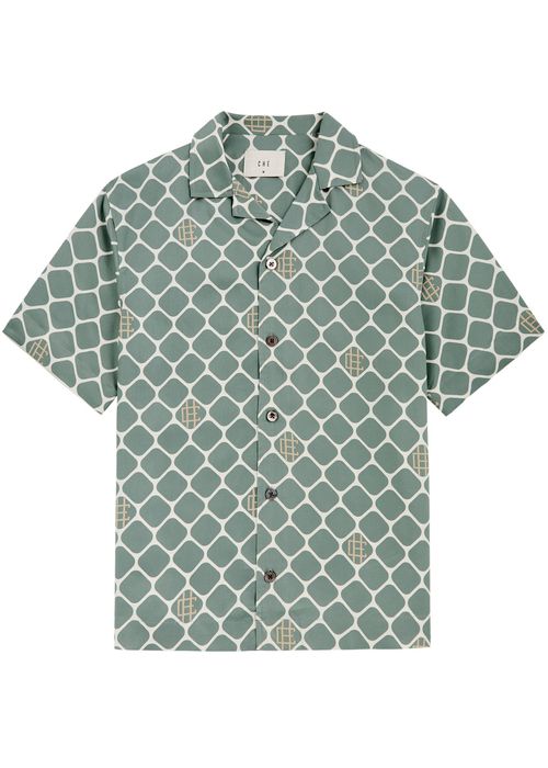 Deira Printed Twill Shirt - Green - S