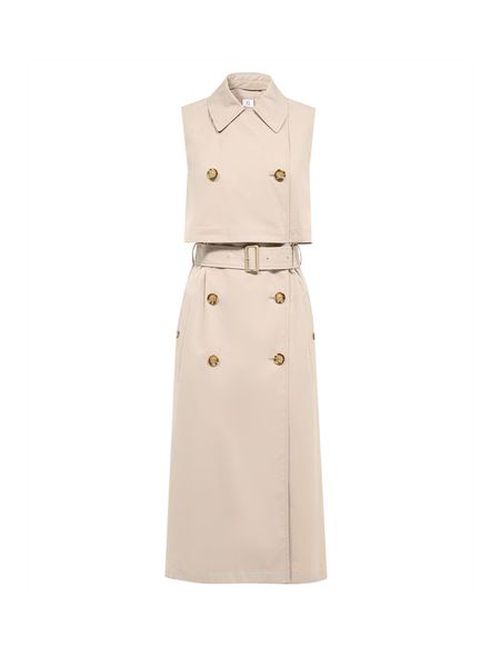 Burberry Layered Belted Sleeveless Trench Coat Dress