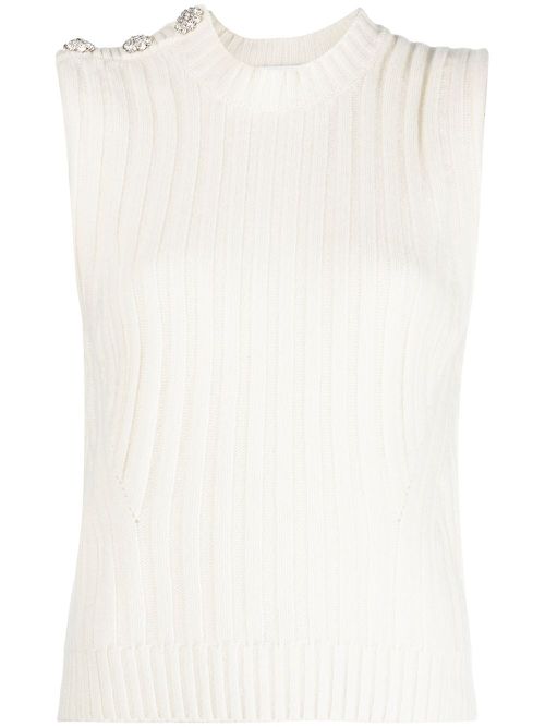 Rib-knit vest top - White