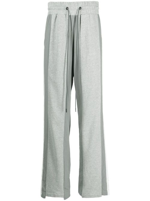 Striped cotton track pants - Grey
