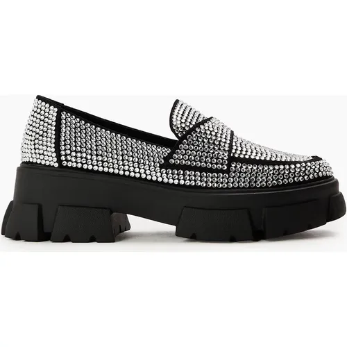 Steve Madden Women's Trifecta R Metallic Penny Loafers - Black