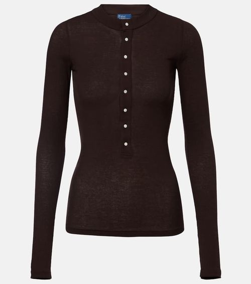 Cotton jersey Henley shirt