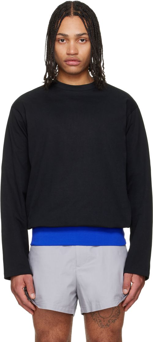 Black Contrast Waistband T-shirt