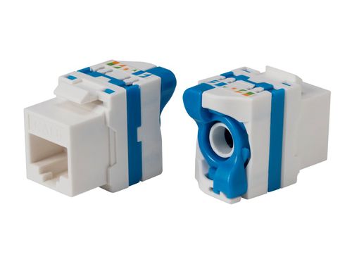 Cat6 RJ45 Toolless Twist Lever 180-Degree Keystone Jack for 23-26AWG Solid Wire, White
