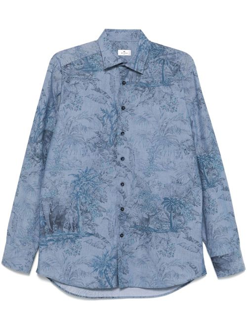 Floral-print shirt - Blue