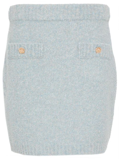Marl-knit mini skirt - Blue