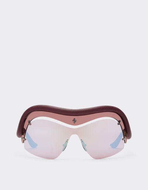 Limited Edition sunglasses in injected and leather with red and light gray lenses