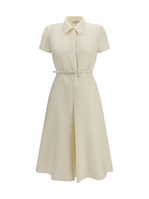 Wool and Silk Dress — Beige