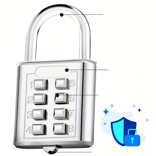 TEMU A Smart Lock With A Combination -digit Password, Made Of Zinc Alloy, Golden In Color, For Luggage And Travel, Providing Anti-theft Security