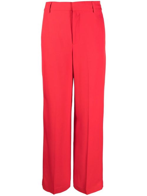 Straight-leg cut trousers - Red