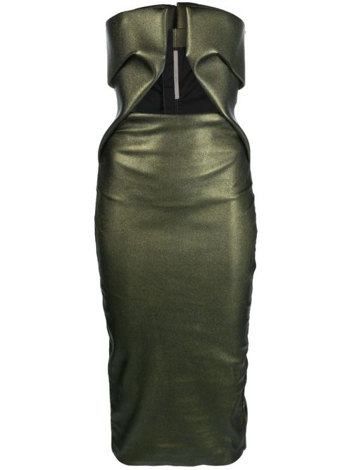 Prong metallic cut-out dress - Green