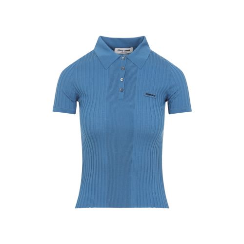 Blue Logo Shirt Collar Polo