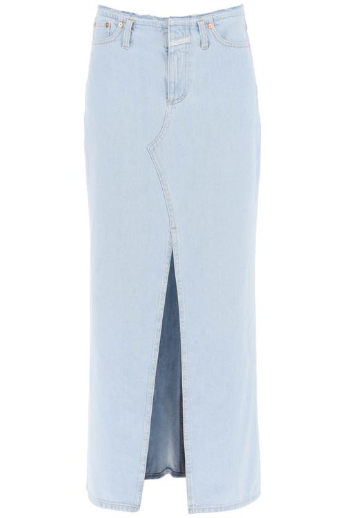 -Gonna A Colonna In Denim-Donna