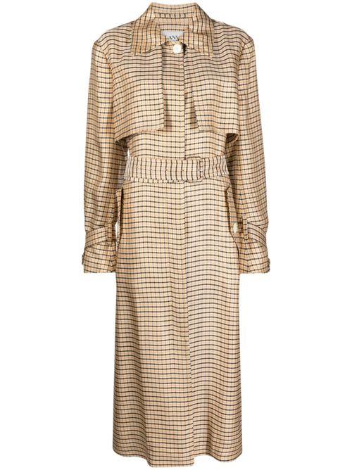 Checkered trench coat - Orange