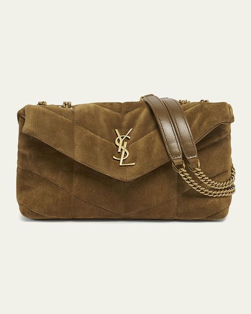 Lou Puffer Toy YSL Crossbody Bag in Quilted Suede