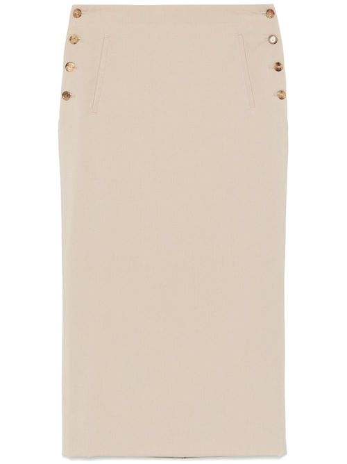 Virgin-wool midi skirt - Neutrals