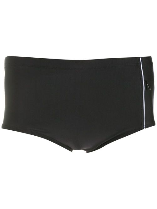 Logo patch swim shorts - Black
