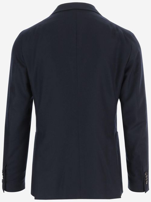 Cashmere Single-Breasted Jacket — Navy
