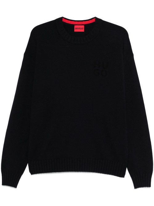 Logo-intarsia sweater - Blue