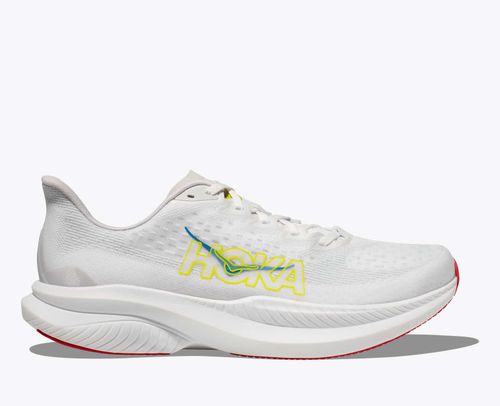 HOKA Men's Mach 6 Shoes in White/Nimbus Cloud