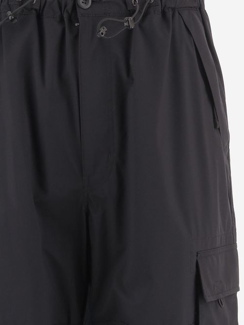 Technical Nylon Wide-Leg Trousers — Black