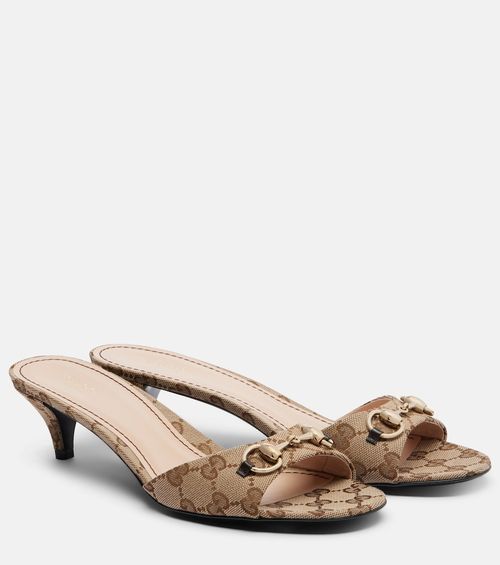 Horsebit GG Canvas mules