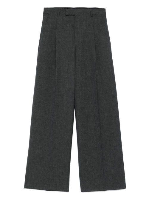 Wool wide-leg trousers - Grey