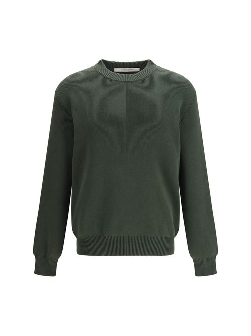 Ribbed-Knit Cotton Sweater — Green