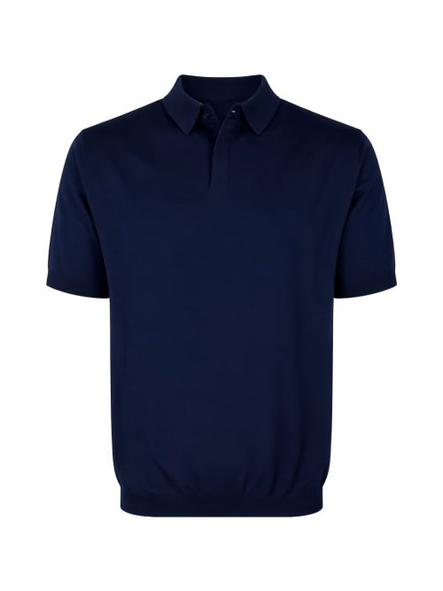 Devore Navy Blue Polo Collar T-Shirts Polo