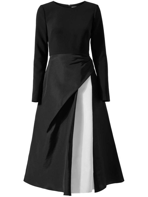 Layered-design midi dress - Black