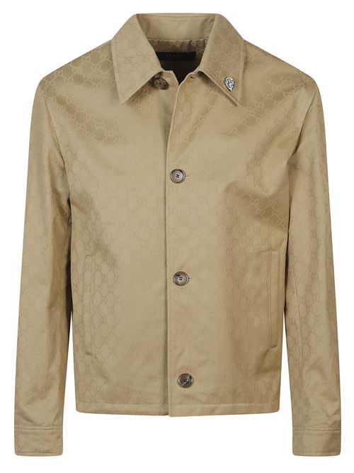 Beige Shirt Collar Jacket