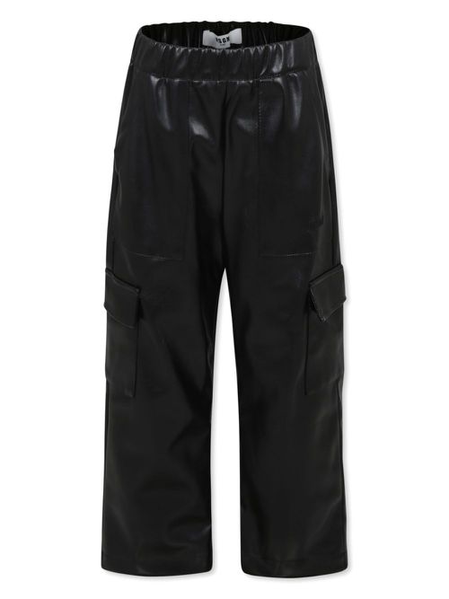 Faux-leather trousers - Black